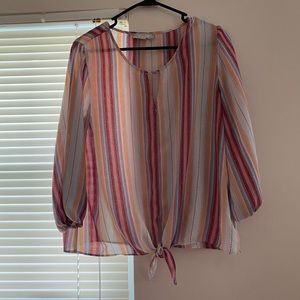 Pink Rose Vintage Blouse Striped - image 1